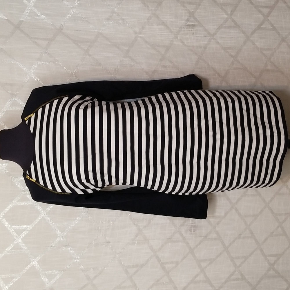 Michael Kors Dress Womens Size 8 Blue White Striped Nautical Stretch